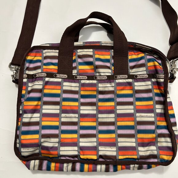 LeSportsac Technofile Laptop Travel Bag Crossbody Computer padded color-block - Picture 3 of 12